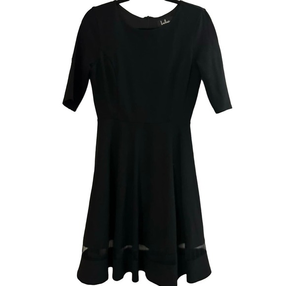 Lulu’s Sheer Factor Black Mesh Skater Dress - Small - Picture 2 of 6